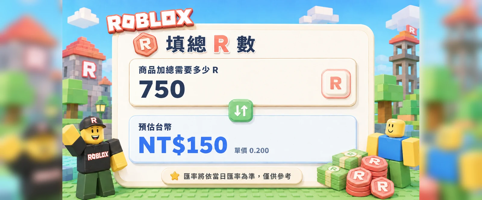 填總 R 數後估價